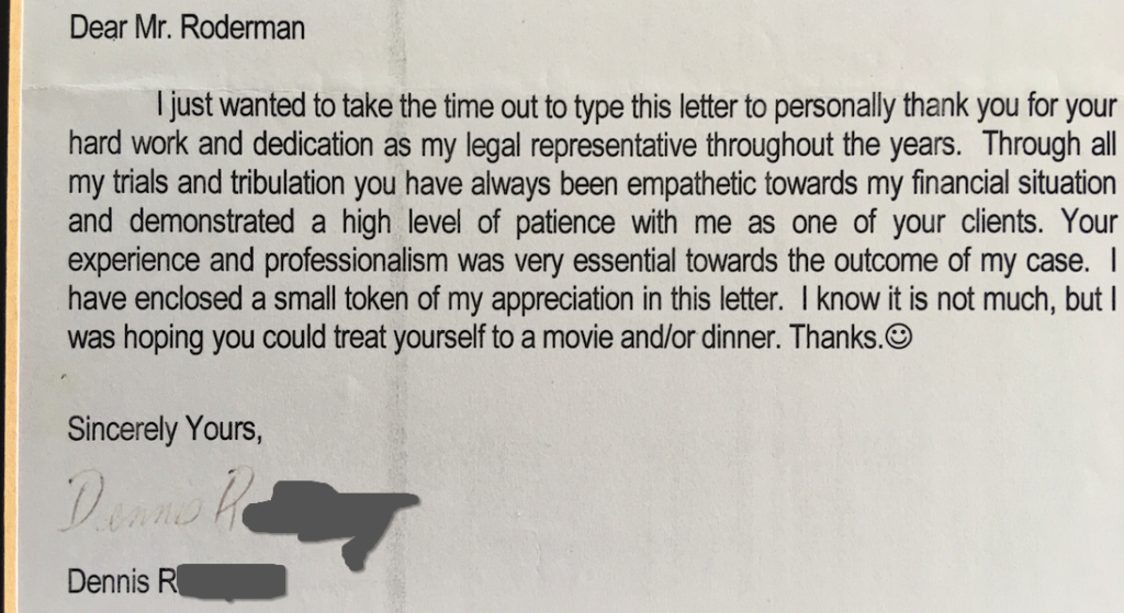 Letter from Dennis R.